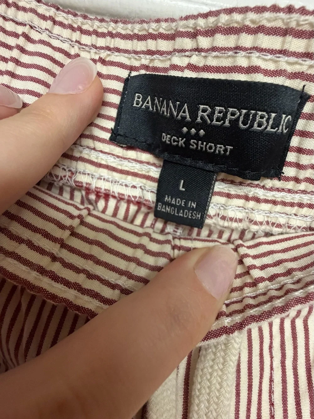 Banana Republic Red and White Striped Deck Shorts